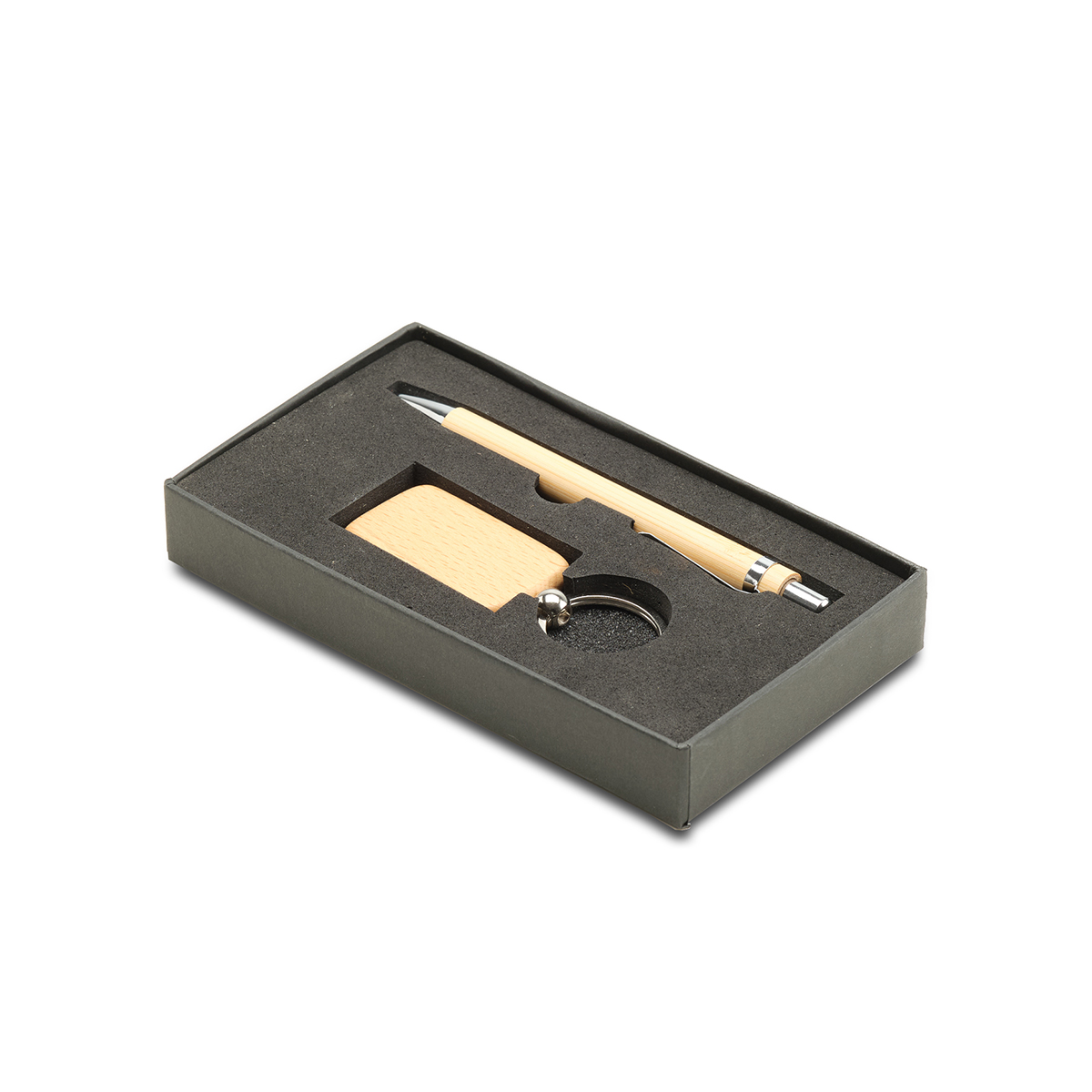 R02310.10 - Zestaw długopis i brelok Ovar, brązowy