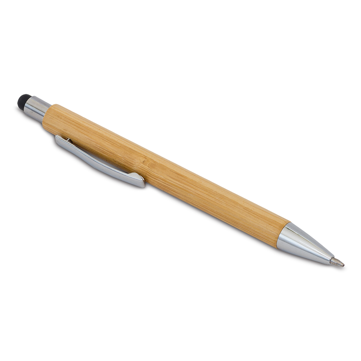 R02319.13 - Bambusowy długopis i latarka w pudełku Pelak, beżowy