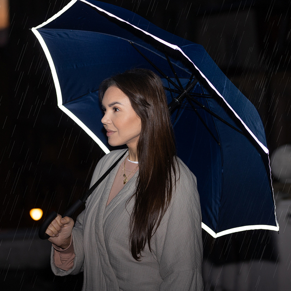 R07951.04 - Parasol z taśmą odblaskową Refu, niebieski