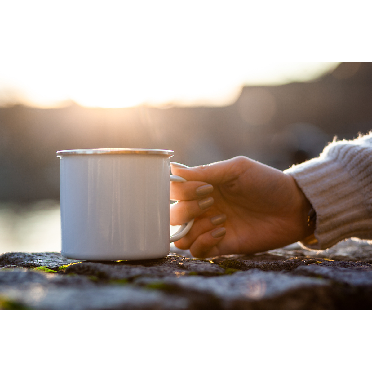 R08230.06 - Kubek emaliowany Oldie 500 ml, biały