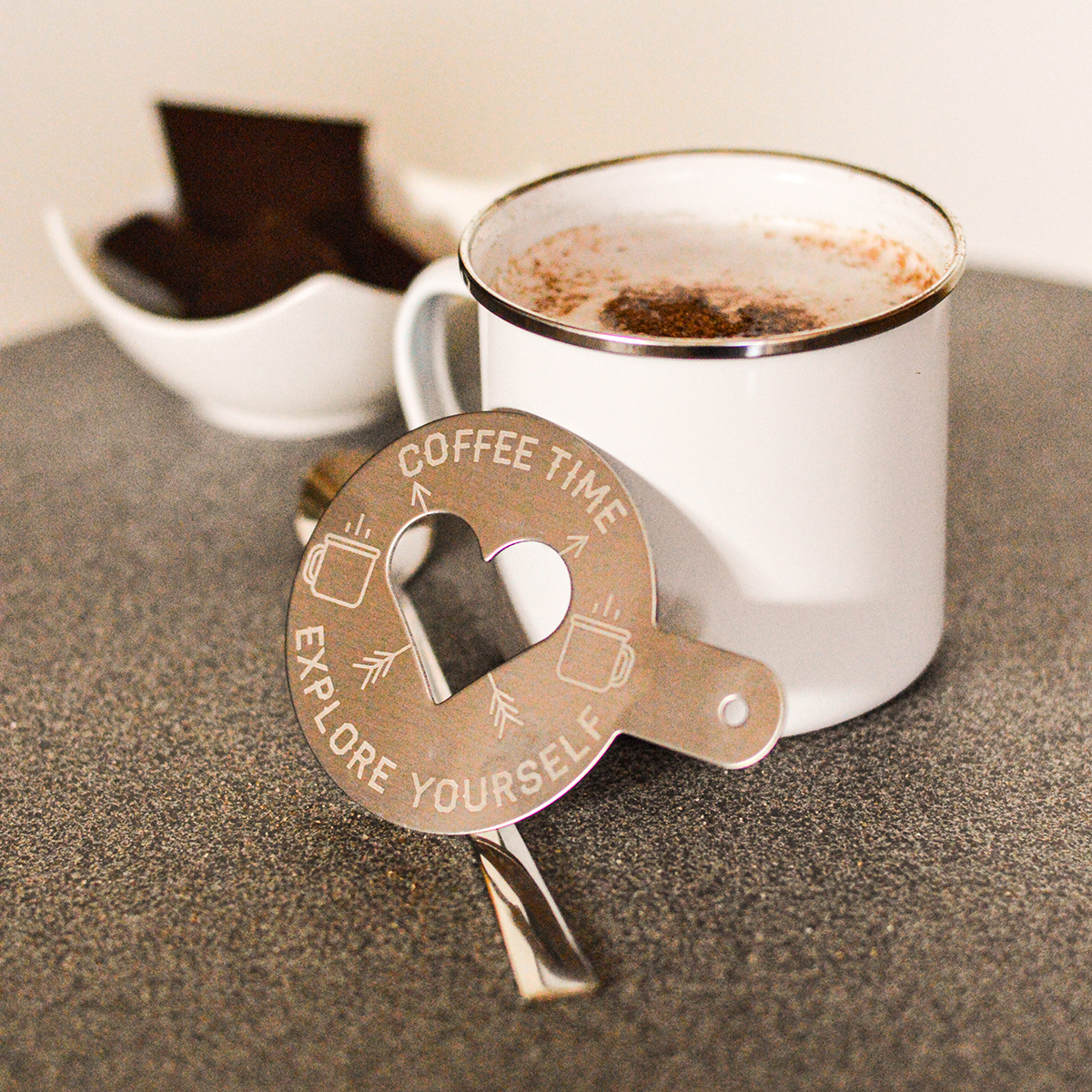 R08230.06 - Kubek emaliowany Oldie 500 ml, biały