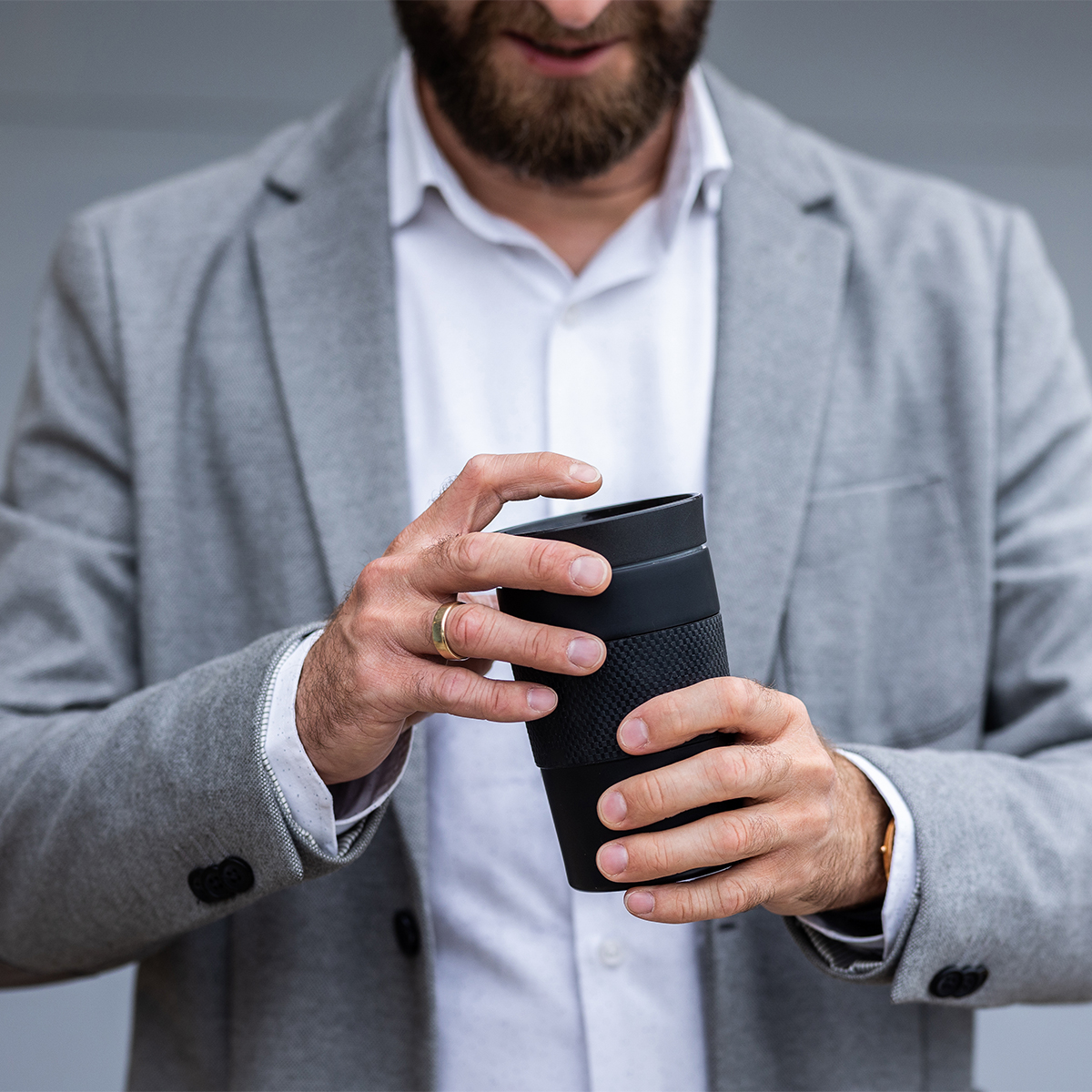 R08480.02 - Kubek termiczny Husavik 320 ml, czarny