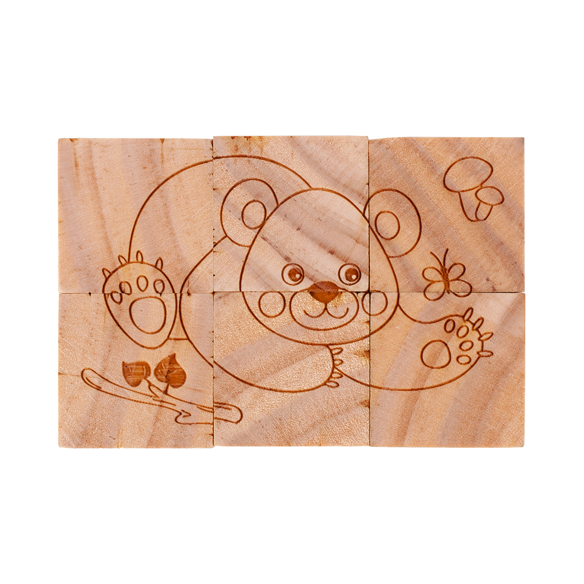 R08834.13 - Drewniane klocki Animal World, beżowy