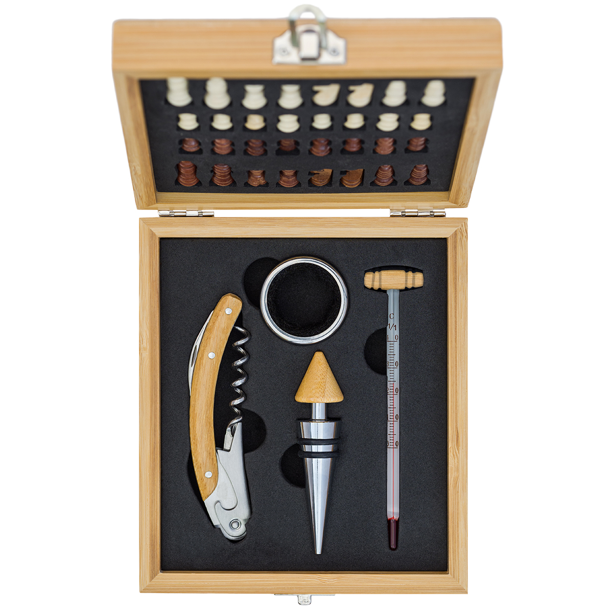 R22553.13 - Zestaw do wina z szachami Abruzzo, beżowy