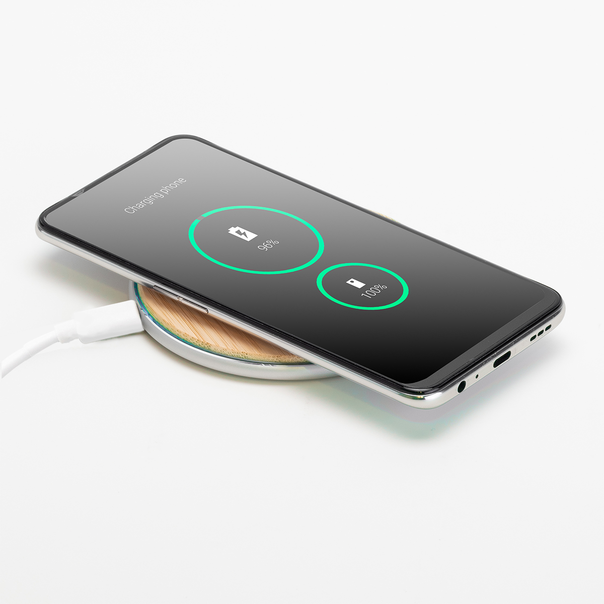 R50165.10 - Ładowarka indukcyjna Top Bamboo, brązowy