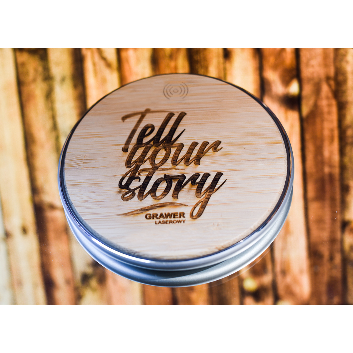 R50165.10 - Ładowarka indukcyjna Top Bamboo, brązowy