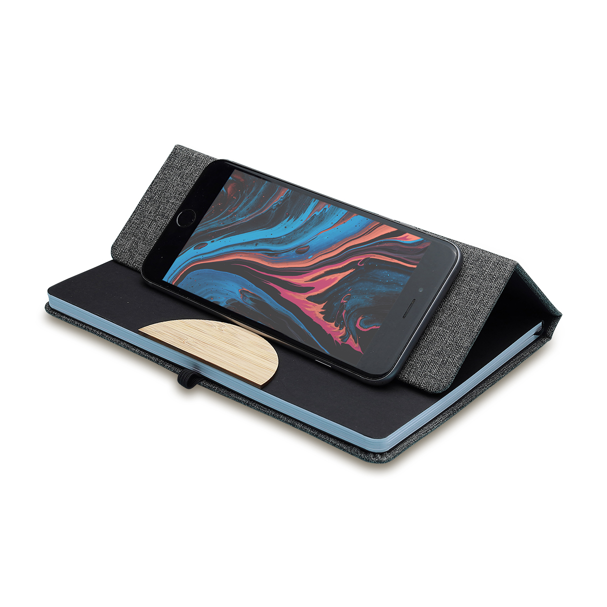 R64209.21 - Zestaw notes z długopisem Fold, szary