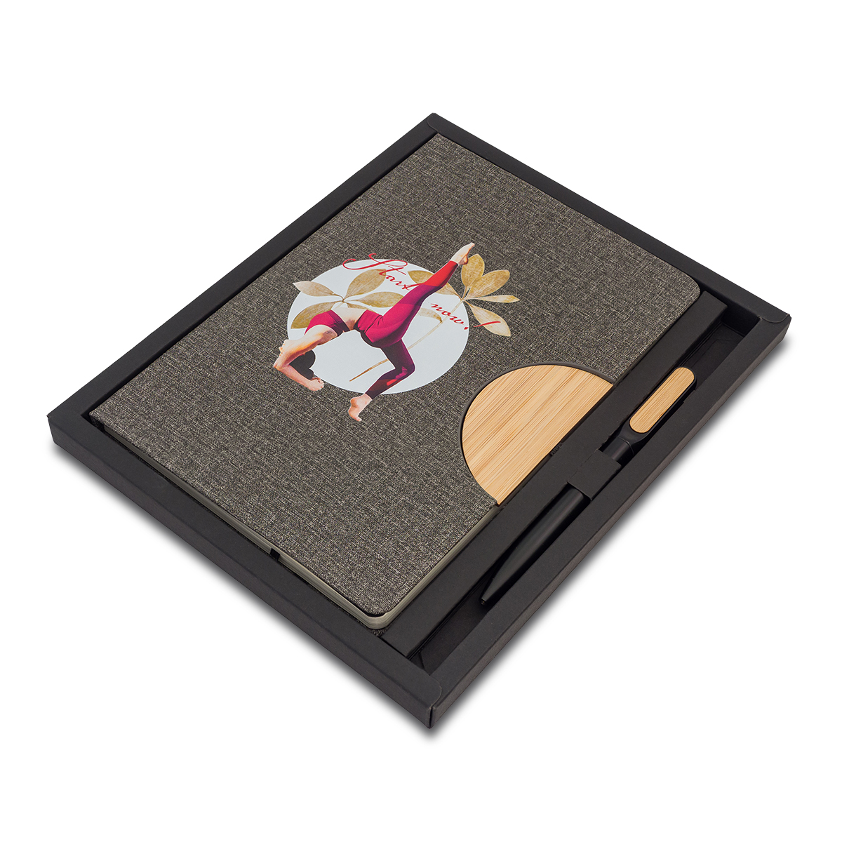 R64209.21 - Zestaw notes z długopisem Fold, szary