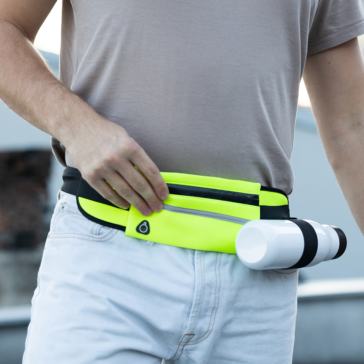 R73629.03 - Saszetka na pas z uchwytem na butelkę Allget, żółty