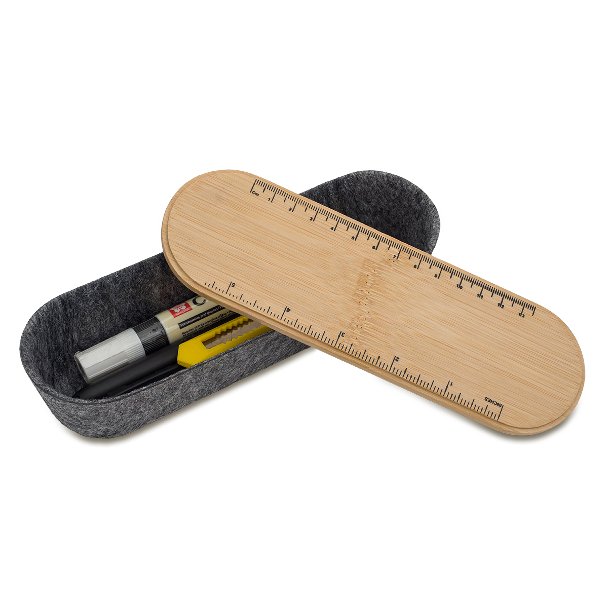 R73644.21 - Piórnik z uchwytem na telefon Jasse, szary