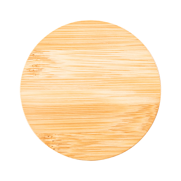 R85309.06 - Kubek ceramiczny z bambusową przykrywką Giulia, biały 