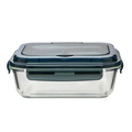 R08444.02 - Szklany lunch box ze sztućcami Lagos 1000 ml, czarny 